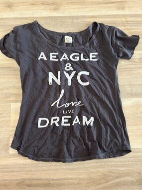 American Eagle Outfitters Charcoal Graphic 'NYC Love Live Dream' Tee